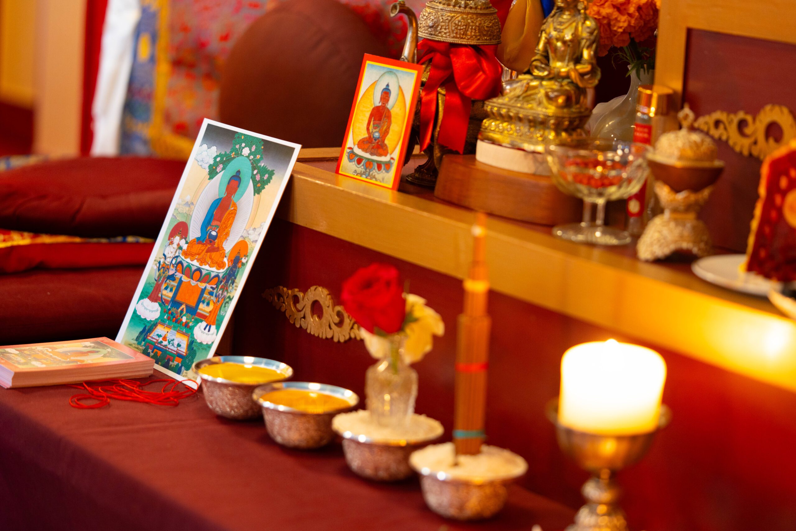 Marpa House shrine during empowerment with Tulku Pasang Rinpoche
